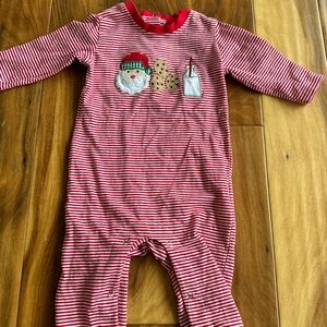 Stitchy Fish Santa embroidery romper size 6mo